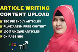 write high quality SEO article and content upload as a VA