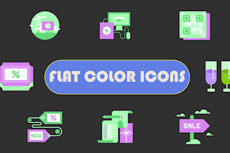 do modern custom icon set design for your app and website