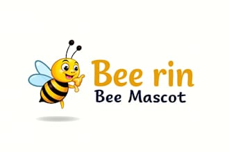 design outstanding honey bee mascot logo  with express delivery