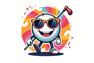 design outstanding golf ball sport mascot logo with express delivery