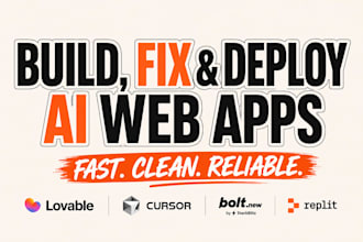 build, fix or improve ai web app with lovable, bolt, replit, cursor, base44 etc