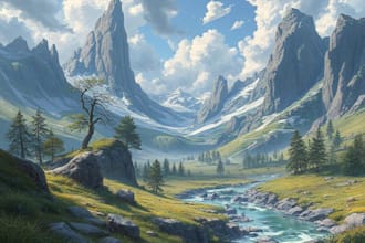 draw fantasy concept landscape illustrations