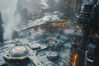 draw science fiction city, cyberpunk fantasy illustration