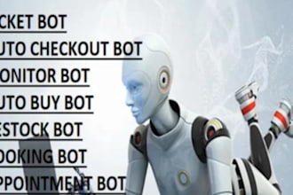 develop auto checkout bot monitor bot shopping bot auto purchase bot booking bot