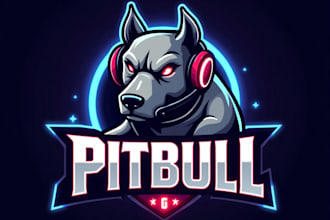 design high quality esport pitbull mascot logo with creative concepts