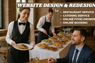 design restaurant website, catering and food ordering website and food delivery