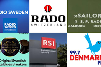 play  your songs exclusively on switzerland , denmark and sweden radio stations