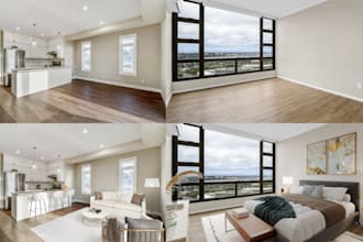 do 3d realistic virtual staging, virtual renovation, virtual furniture