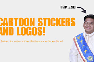 draw cartoon style stickers or mascot