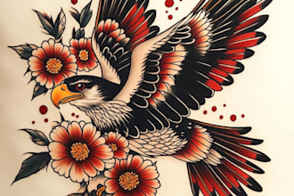 draw awesome old school tattoo style designs