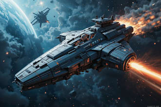 design a sci fi spaceship art