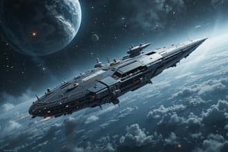 illustrate a sci fi spaceship art