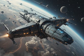 do a sci fi spaceship art