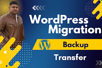 transfer, migrate wordpress website to any domain or hosting including backup