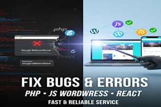 fix website and web app bugs and errors in PHP js wordpress react