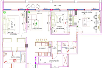 draft 2d 3d interior cad conversions and technical design drafting