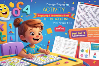 design kids activity book, coloring, handwriting workbook for amazon KDP