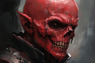 draw a horror and fantasy horror character art