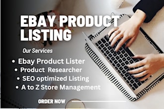 do SEO ebay listing, product upload and professional listing