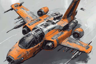 draw scifi futuristic vehicle aircraft spaceship for you