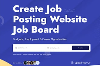 design a job board website, recruitment website or job portal website