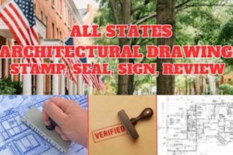 sign, seal, and stamp your architectural and engineering drawings plans for US