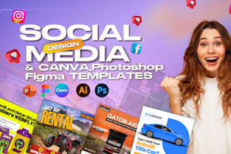 create social media posts , canva templates for your brand
