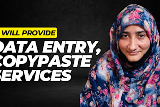 do excel data entry, copy paste, convert PDF, web research, typing, data entry