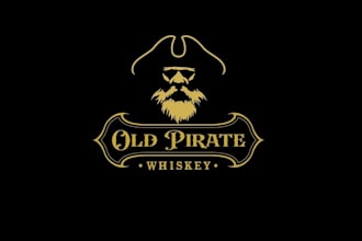 design awesome old pirate logo