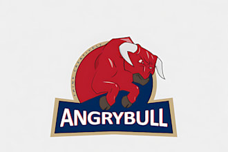 design super angry bull mascot logo
