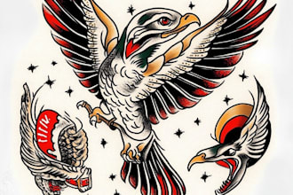 custom logo old school traditional tattoo design