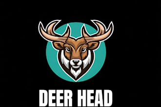 do awesome deer head mascot logo design