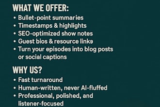 create podcast notes to have a wide reach