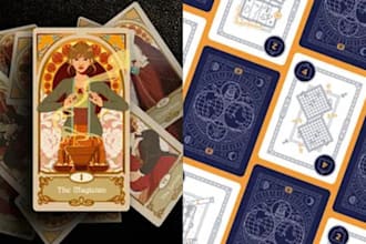 design custom playing cards, tarot , poker or board game