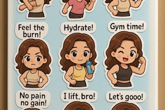 create custom anime gym chibi sticker packs for you