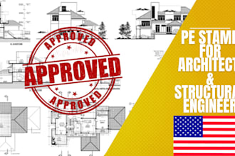 review seal stamp as licensed architect and structural engineer in ca, fl, tx,