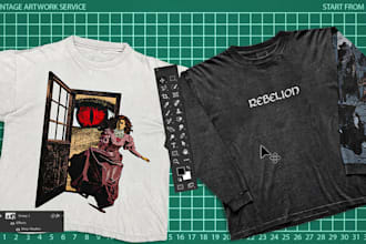 design vintage vector art for your clothing brand