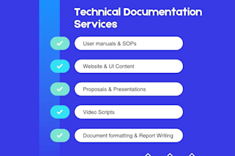 write user manual create technical documents and sops