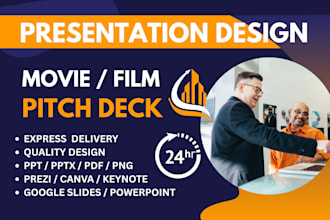 design pitch deck film pitch deck movie podcast tv show ppt movie poster in 24hr