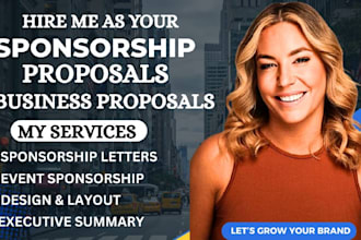 write, design sponsorship business proposal, sponsorship letter, event sponsor