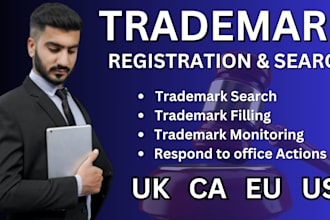 register and search trademarks in the UK, US, canada, and eu