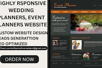 create wedding planner website, event planner website
