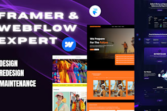 build modern framer or webflow website, figma to framer or figma to webflow