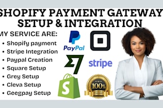 create and integrate shopify payment gateway, paypal