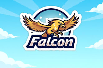 design high quality flying falcon mascot logo in express delivery