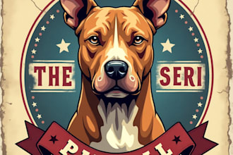 design high quality pitbull vintage logo with express delivery