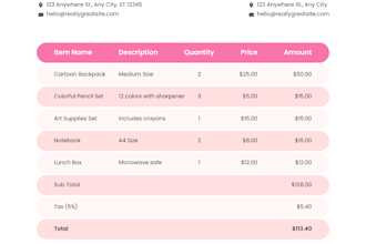 do invoice design, quote design, or order form