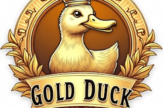 design high quality vintage gold duck logo for your business