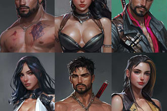 draw pro illustrations, character card game, game art