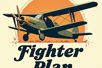 design high quality vintage fighter jet logo with fastest delivery